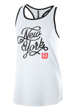 Женский топ теннисный Wilson New York City Calligra Tech Tank W - white