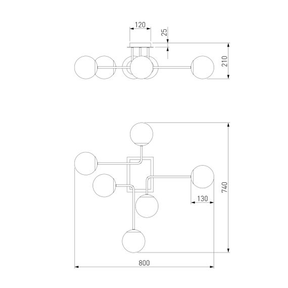 Потолочный светильник Eurosvet 30140/6 хром