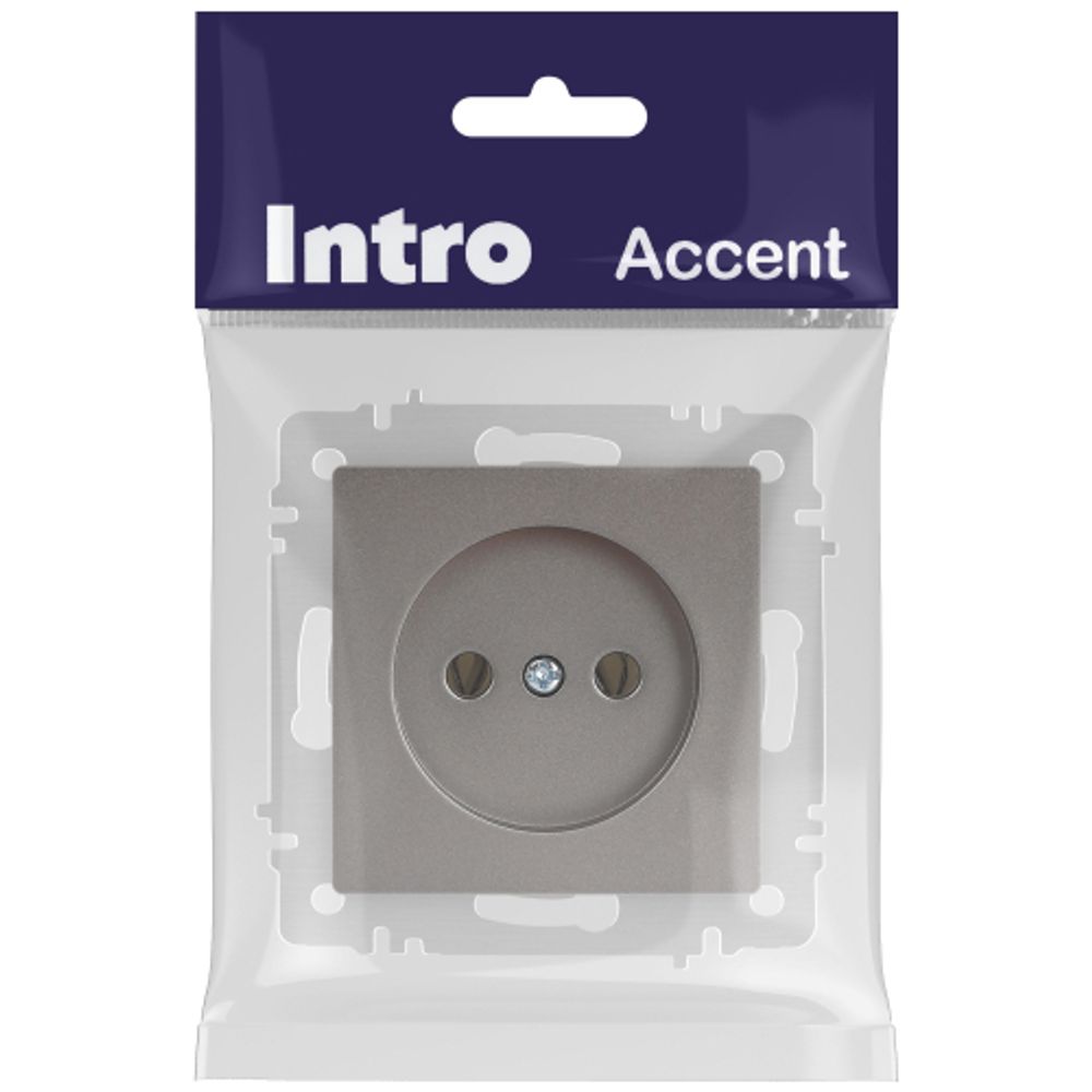 Розетка Intro Accent 6-201-09 2P 16А-250В IP20 СУ AL/CU титан | Intro