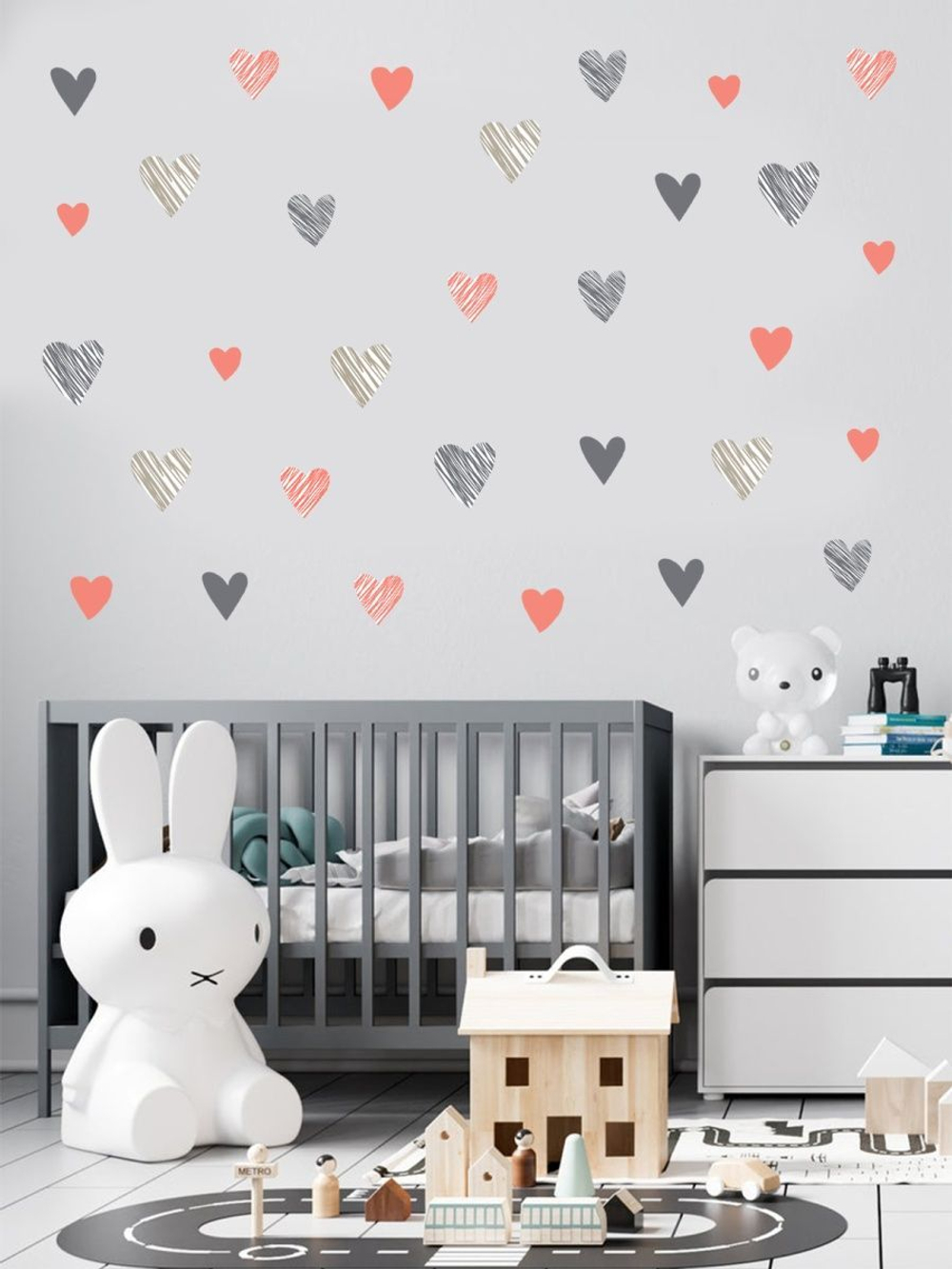 Интерьерные виниловые наклейки большие воздушные шары на стены в детскую, дома, облака, пейзаж