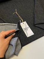 Костюмно-плательный хлопковый однотонный джинс (ACNE STUDIOS, 100%хлопок, Черно-серый антрацит, 150, 260 гр/м2)