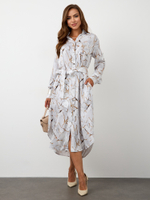Платье-рубашка с мраморным узором из вискозы
