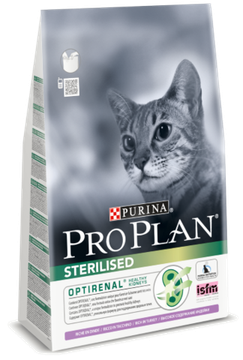 Purina Pro Plan Sterilised для стерилизованных кошек и кастрированных котов, индейка