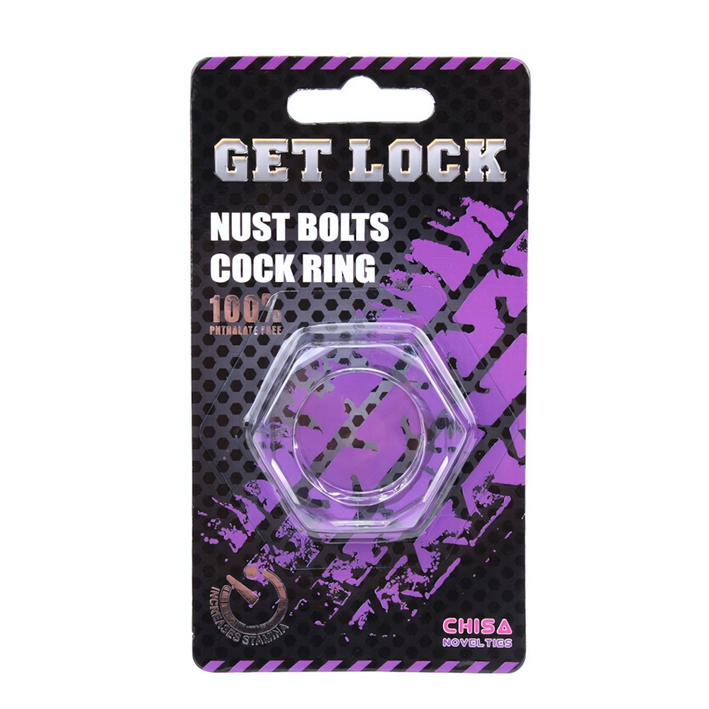 Эрекционное кольцо Nust Bolts Cock Ring, прозрачный (Цвет: прозрачный)