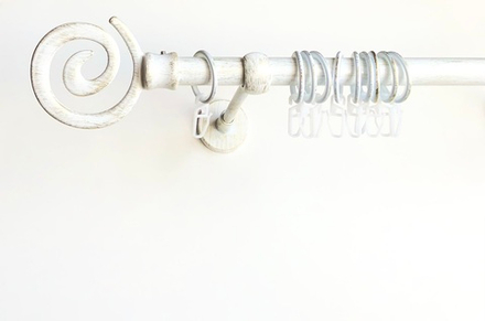 Карниз кованый для штор "Флексо" d20 мм однорядный, цвет белое золото