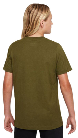 Футболка для мальчика теннисная Nike NSW Tee Embedded Futura B - rough green/white