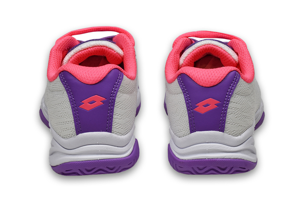 детские Кроссовки теннисные Lotto Mirage 600 Allround Junior - all white/bellflower/neon magenta