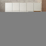 Шкаф Агератум МДФ четырехсекционный с антресолью и стеллажом Лайн флай (0,27) А10029 матовая - Орех Экко 9459  260*50*260