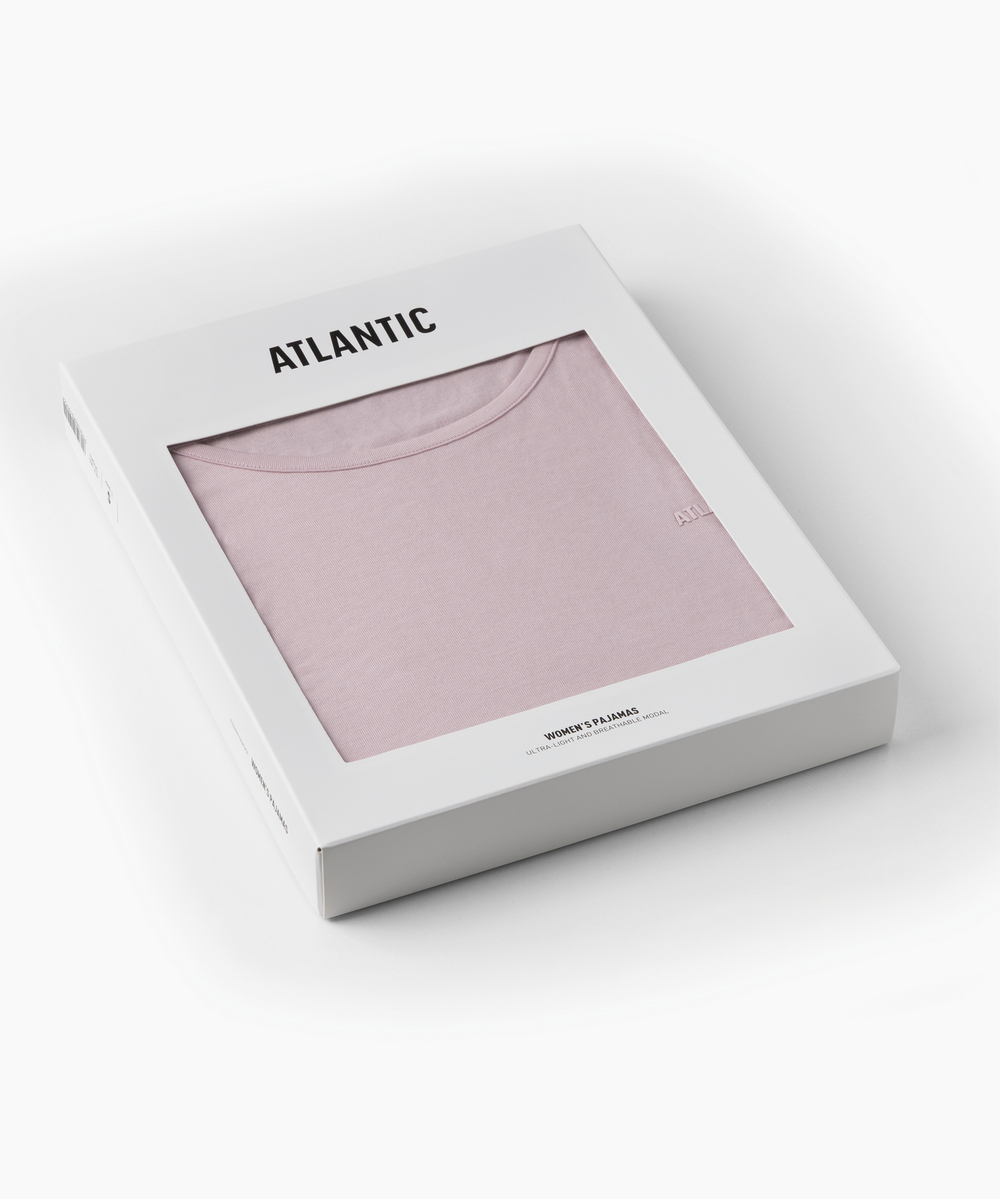 Женская пижама Atlantic, 1 шт. в уп.,модал, пудровая, NLP-513