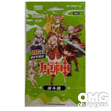 Коллекционные карточки Genshin Impact green (17+1 бустеров по 10 карточек, всего 180 карт)