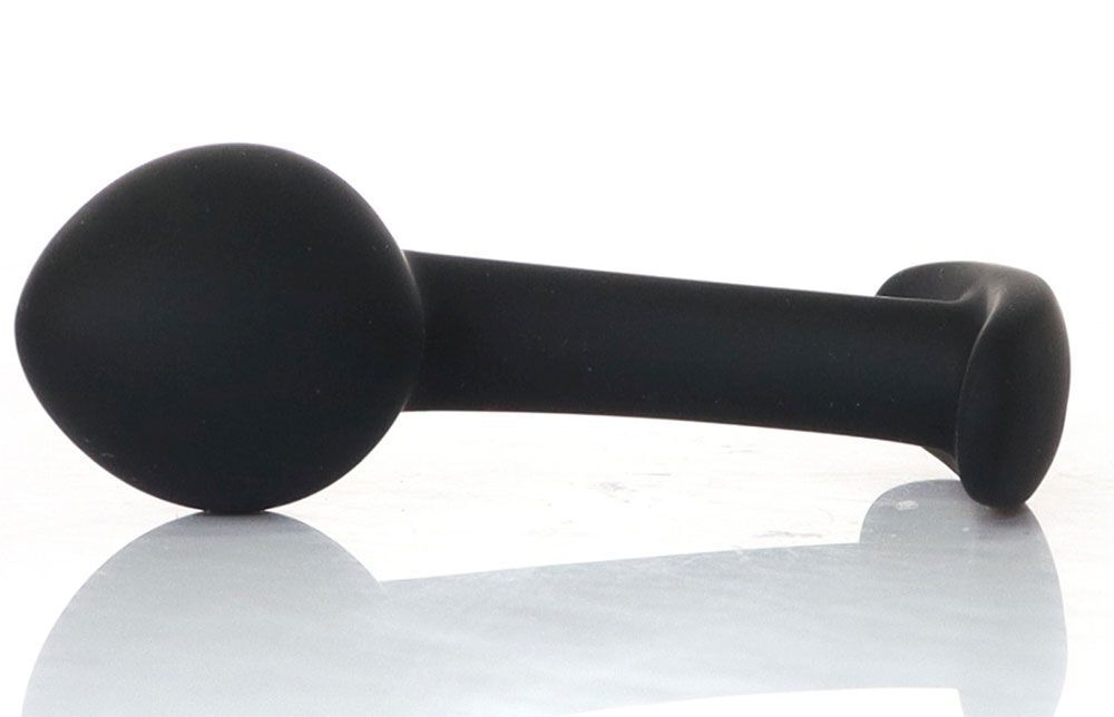 Черная анальная втулка Curved - 9 см.