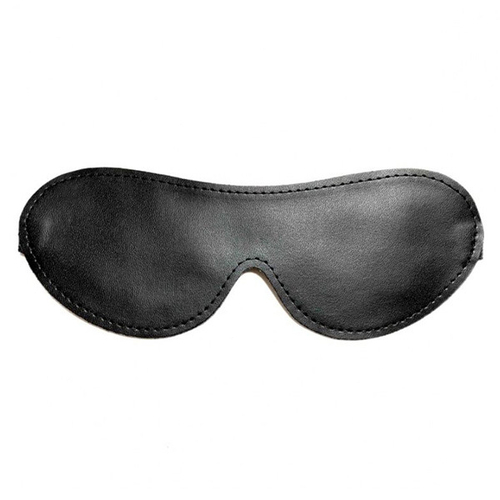 Двусторонняя черная лаковая маска на глаза из эко-кожи БДСМ Арсенал 50001