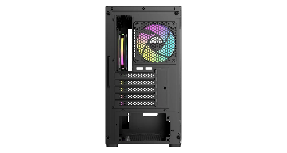 Корпус Ocypus Gamma C52 BK ARGB mATX/ITX 3xUSB Черный, Предустановленно 3x120мм ARGB Fans (Gamma F12 Elite), Gamma-C52-BKD300XX-GL