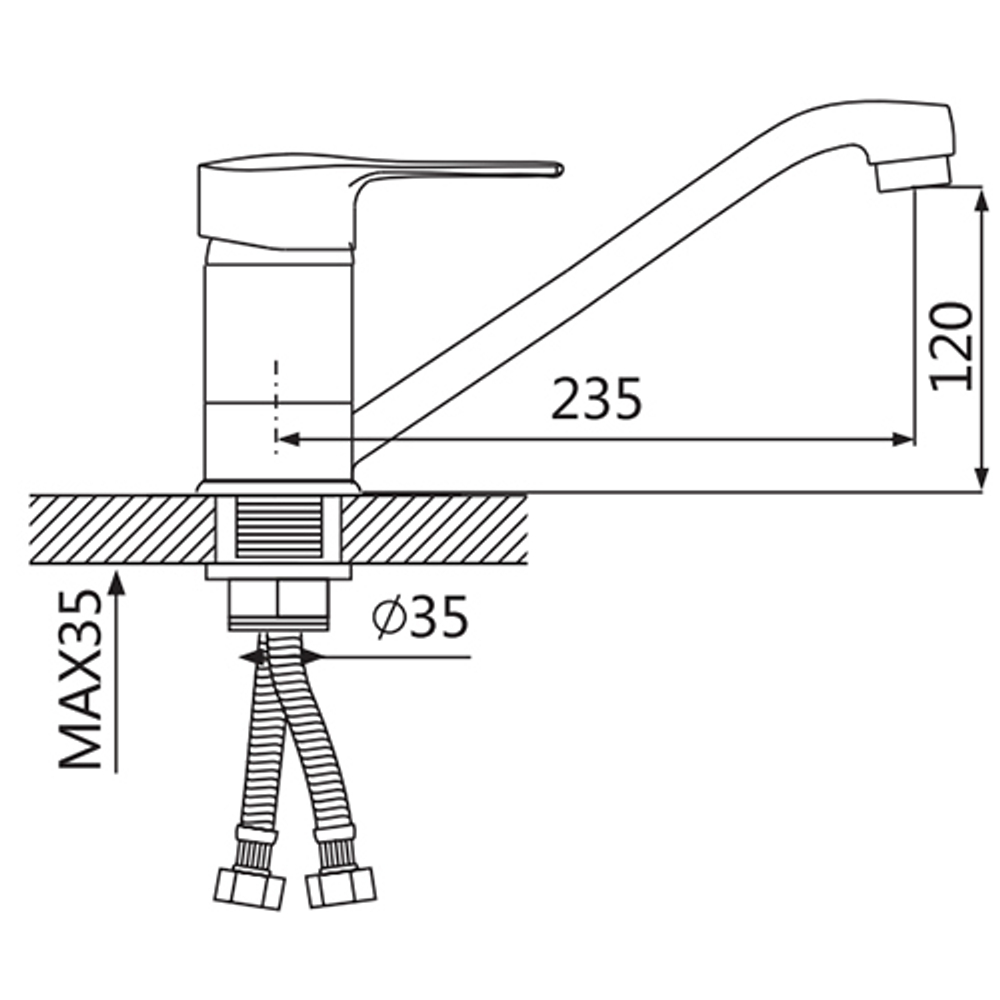 Смеситель для кухни Oute T48 T4803BL