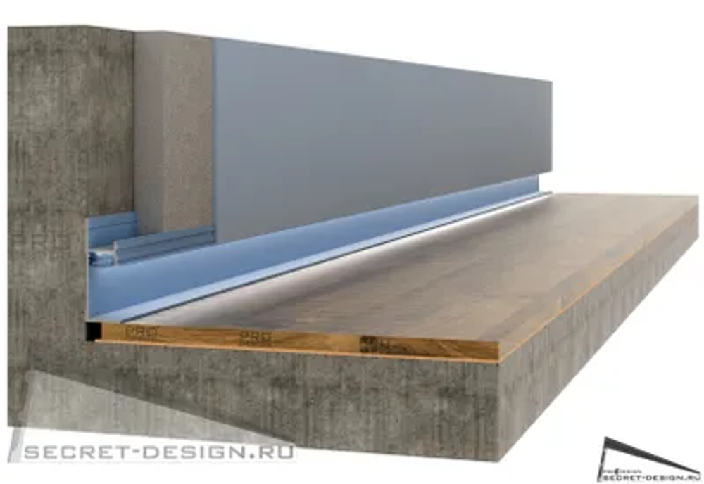 Теневой плинтус скрытого монтажа Pro Design 7210 покраска по RAL 2700мм