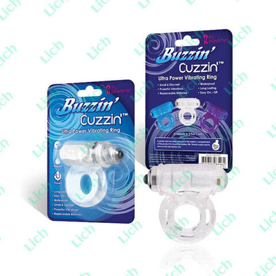 Прозрачное мощное вибро-кольцо со стимуляцией клитора