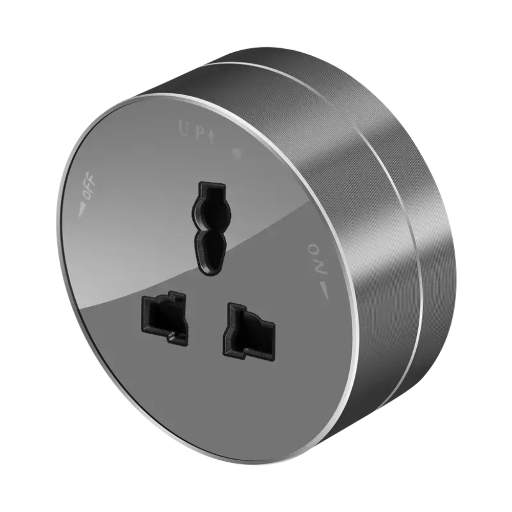 MULTITRACK Розетка универсальная круглая 13 А/250 В ГРАФИТ