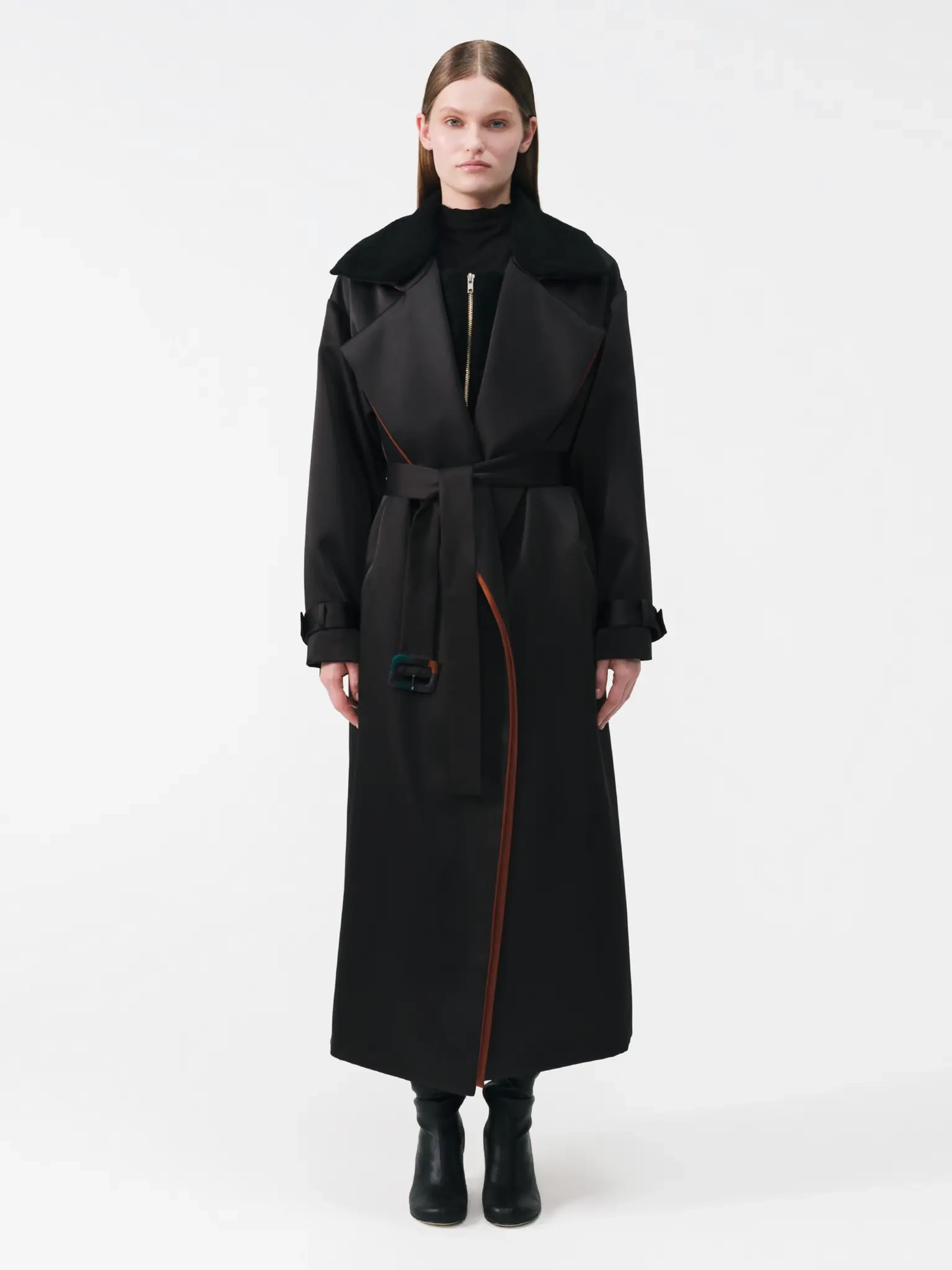 Тренч черный OLA OLA