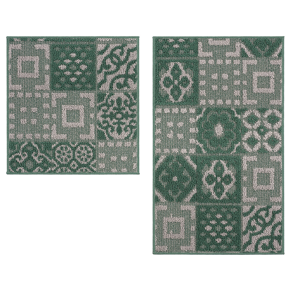 Набор ковриков д/ванной Shahintex LOOP ITALIANO  50*80+50*50 "мозаика" зеленый