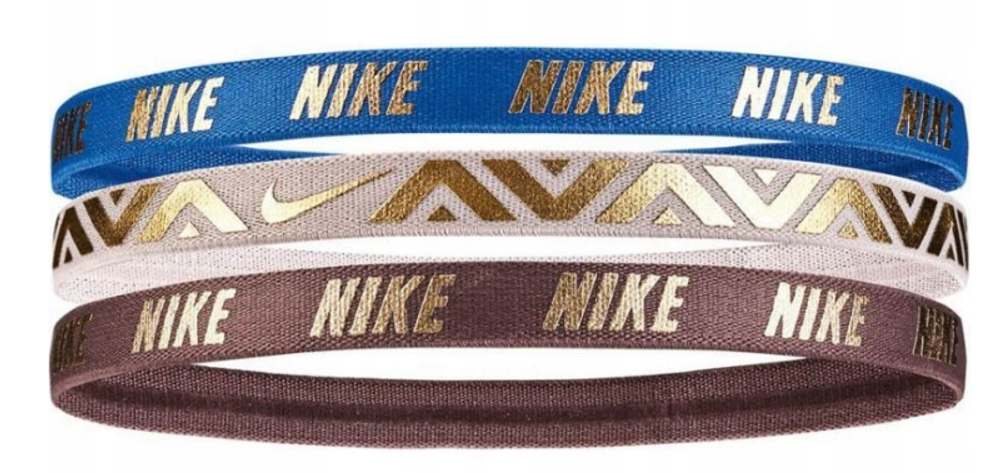 Резинка на голову Nike Metallic Hairbands 3 pack - signal blue/desert sand/smoky mauve