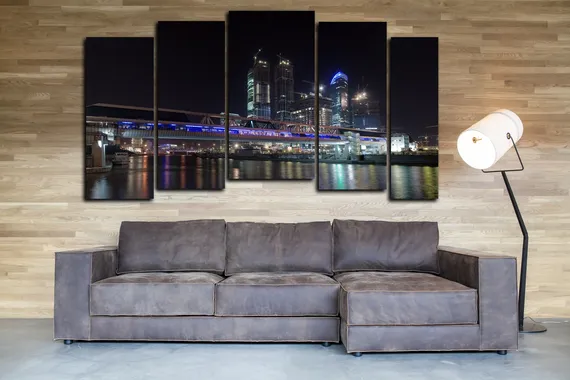 Модульная картина "Ночная Москва"