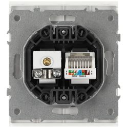 Розетка ЭРА Arktik 16-3110-01 комбинированная RJ45+TV белый | Эра Arktik