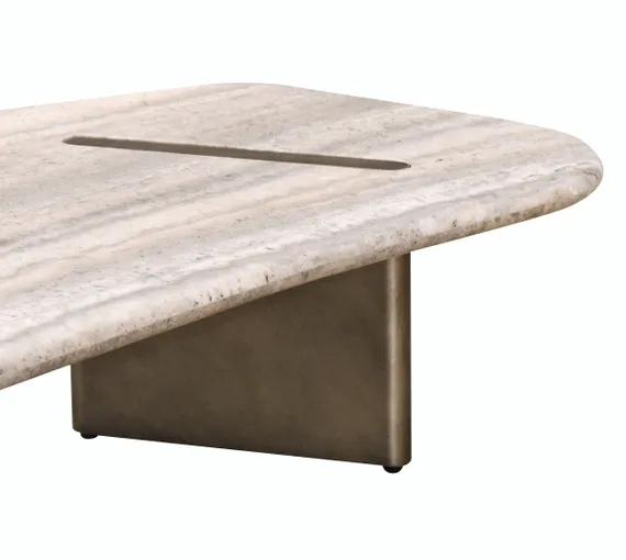 Журнальный столик 4931, 140х70 см, натуральный травертин