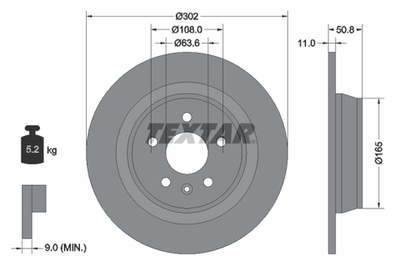 TEXTAR - 92159303-TET - Brake Disc