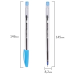 Ручка шариковая масляная BRAUBERG "Frost", СИНЯЯ, корпус прозрачный, узел 0,6 мм, линия письма 0,3 мм, 142686