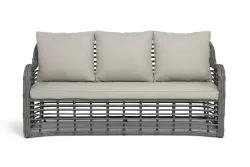 "Ницца" диван из искусственного ротанга трехместный, цвет серый