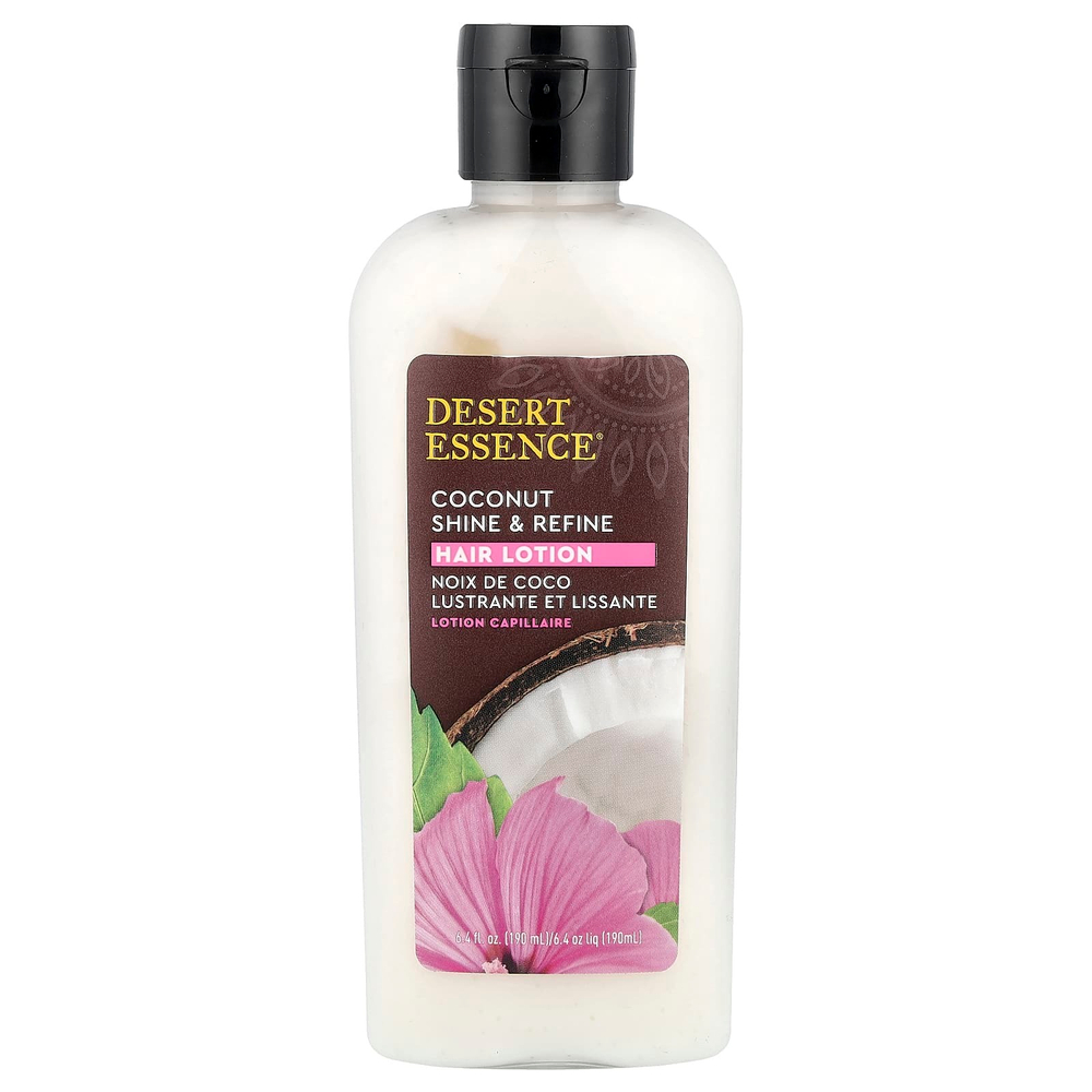 Desert Essence, лосьон для волос с кокосом, для блеска и очищения, 190 мл (6,4 жидк. унции)