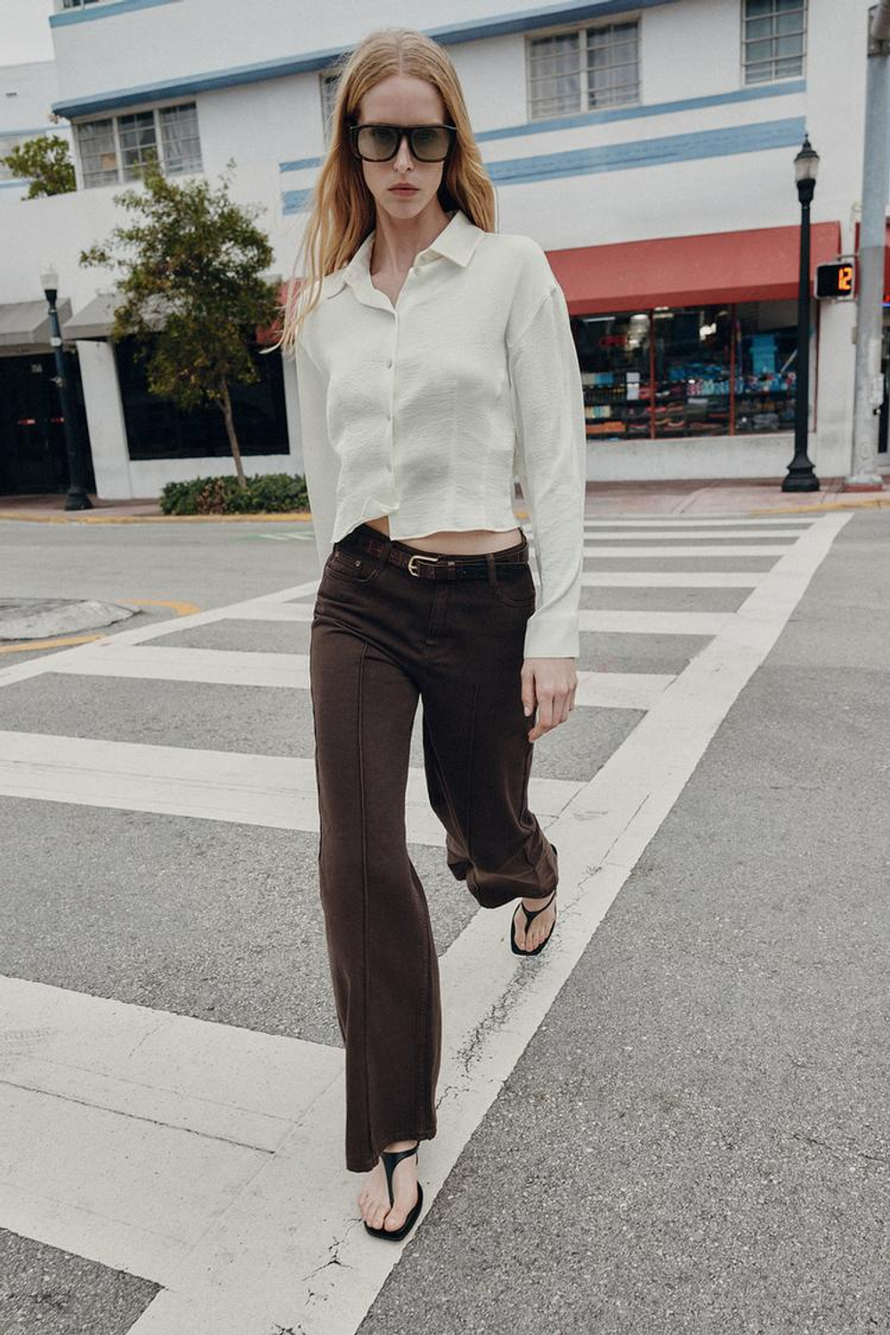 ZARA АТЛАСНАЯ РУБАШКА С ПРИТАЛЕННЫМ СИЛУЭТОМ, ЭКРЮ