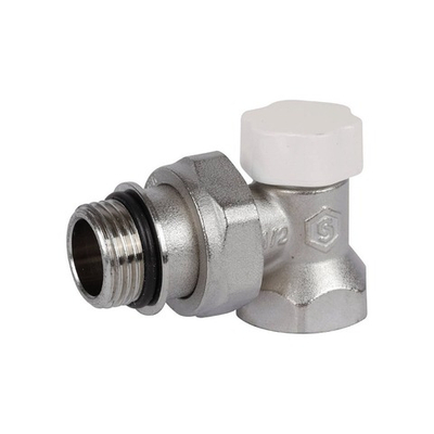 Клапан балансировочный угловой STOUT - 1/2" (ВР/НР-американка, PN10, Tmax 120°C, с самоуплотнением)