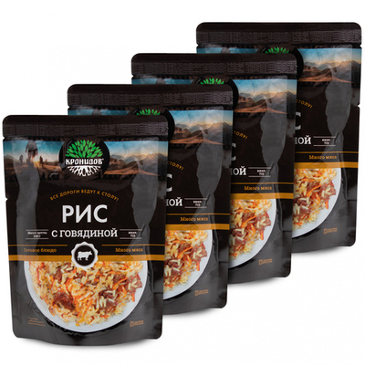 Готовое блюдо "Каша рисовая с говядиной" 250 г. (Кронидов) 4шт 1кг