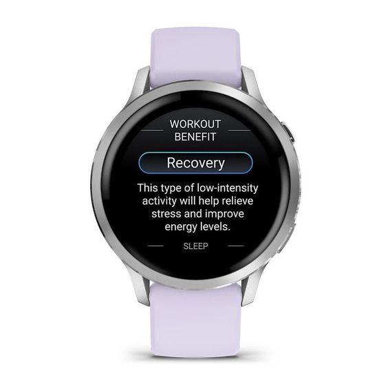 Умные часы Garmin Venu 4 - 41мм Silver with Periwinkle Silicone Band