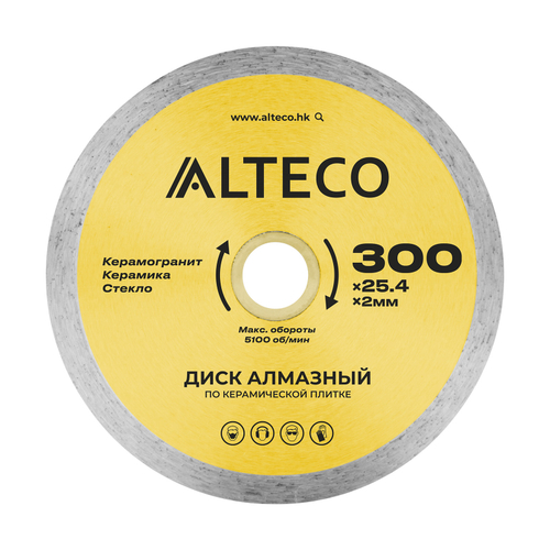 Диск алмазный по керамической плитке ALTECO 300x25.4x2 мм