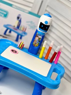 Доска для рисования с проектором, 12 фломастеров в комплекте (201171914) голубая