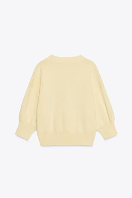 ZARA КАРДИГАН С РУКАВАМИ ТРИ ЧЕТВЕРТИ, ЖЕЛТЫЙ