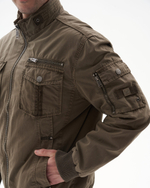 Мужская ветровка на резинке в Американском ретро-стиле из натурального хлопка без капюшона.