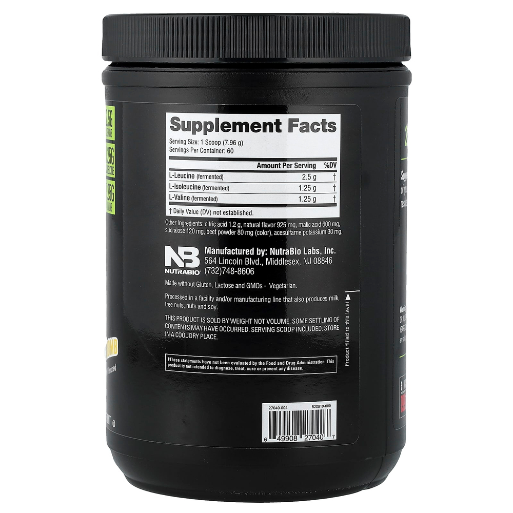 NutraBio, BCAA 5000, клубнично-лимонная бомба, 477 г (1,05 фунта)