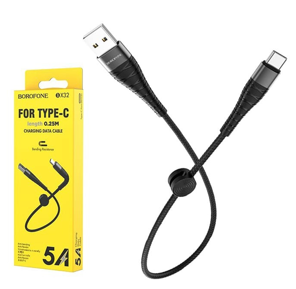 Кабель USB - TypeC BOROFONE BX32 (черный) 25см