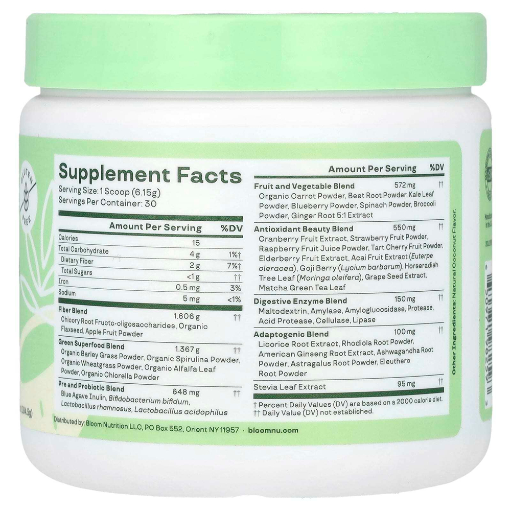 Bloom, Greens & Superfoods, кокос, 184,5 г (6,51 унции)