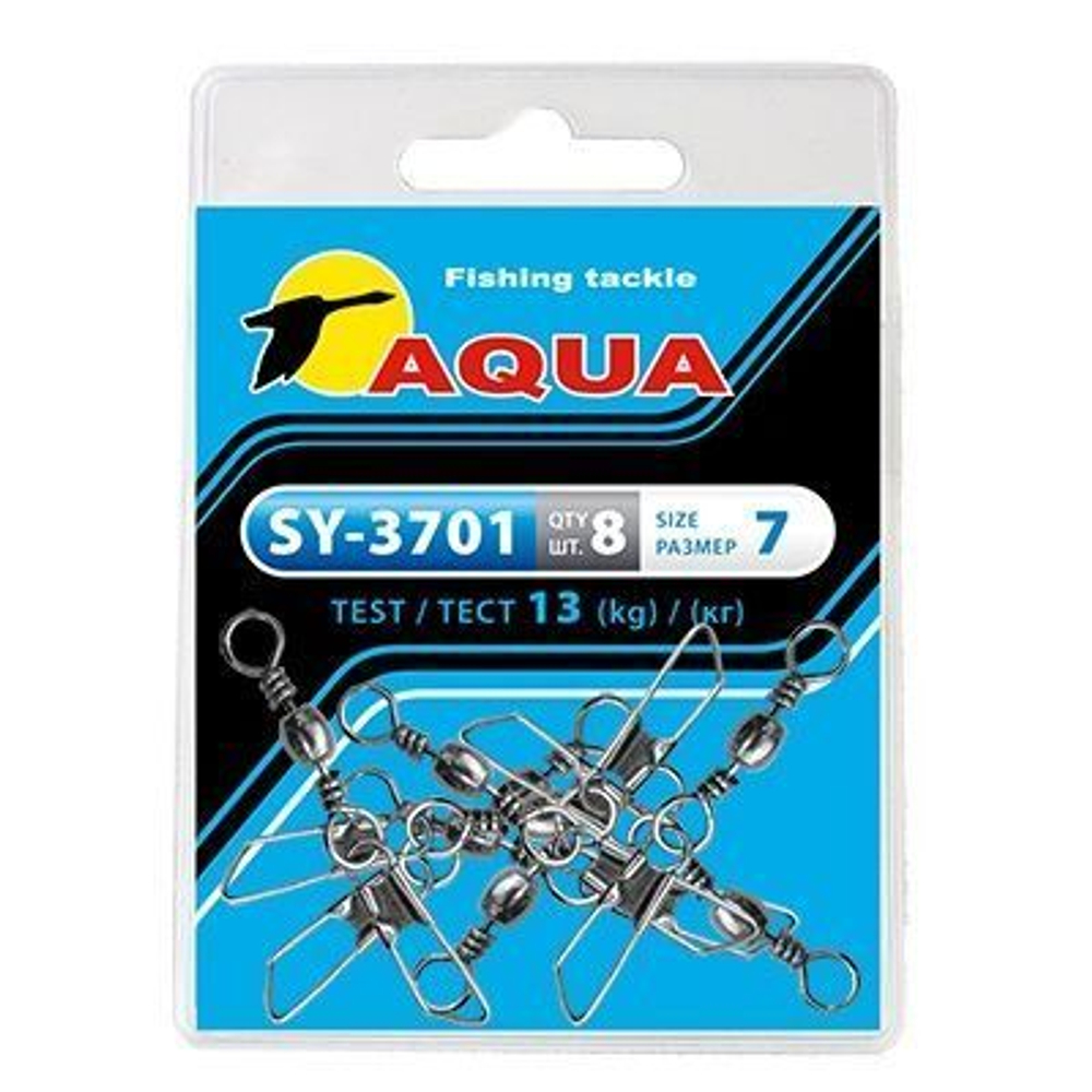 Карабин с вертлюгом для рыбалки SY-3701 №09 (упк. 8 шт.)