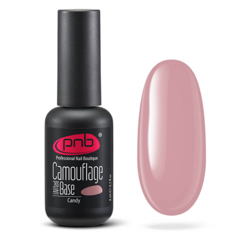 База камуфлирующая каучуковая PNB Candy 8 мл УФ/ЛЕД/Camouflage Base PNB Candy 8 ml UV/LED