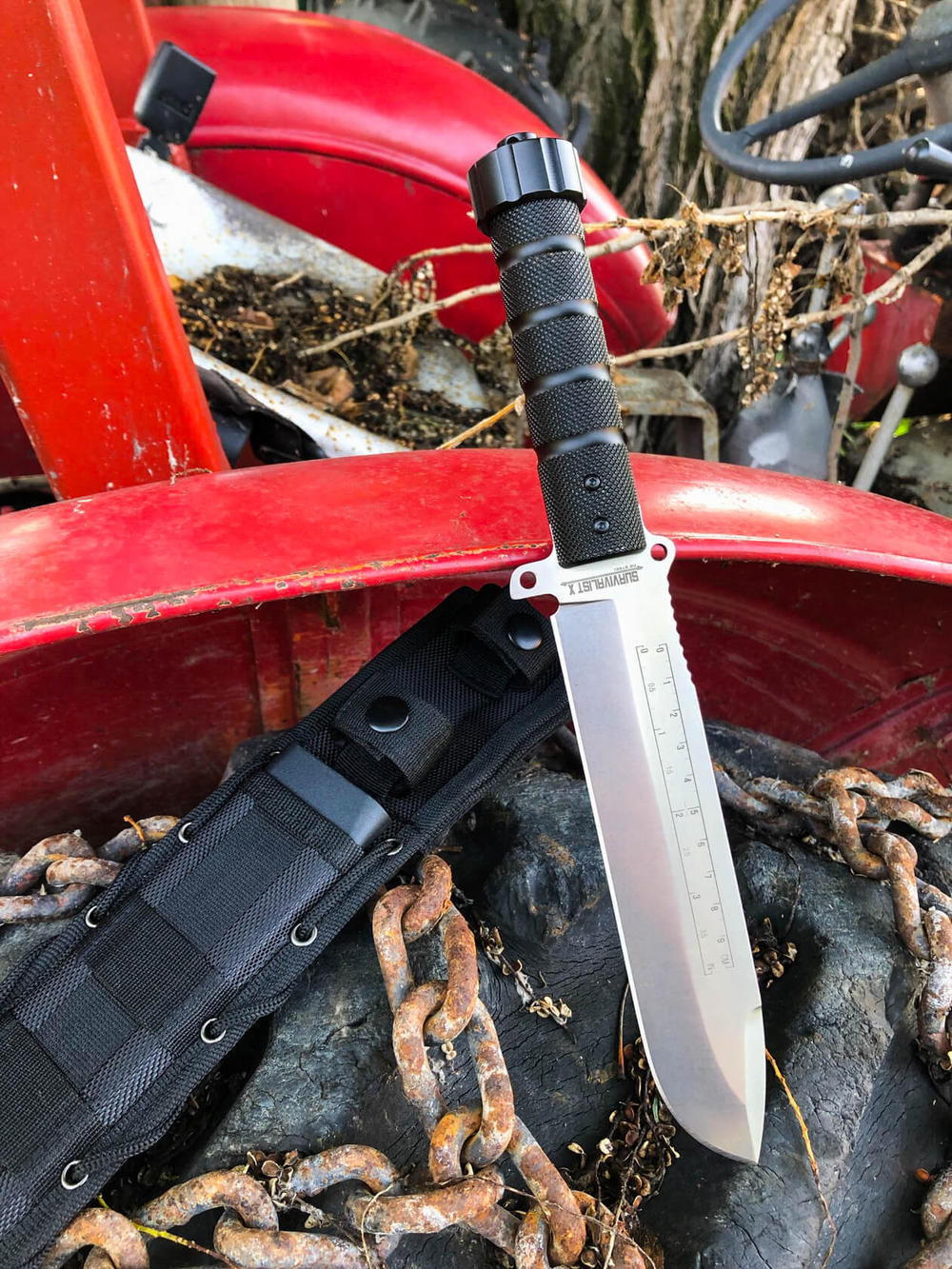 Нож выживания Survivalist Z D2 StoneWash Serrated