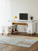 Стол компьютерный, 170х117х77, Вест, письменный, угловой, с тумбой и ящиками, белый, Dipriz