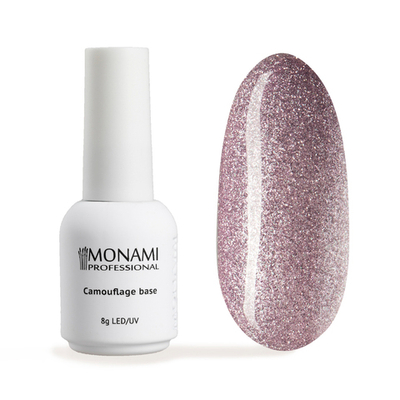 Monami Base Аurora Pink - База светоотражающая для ногтей, 8мл