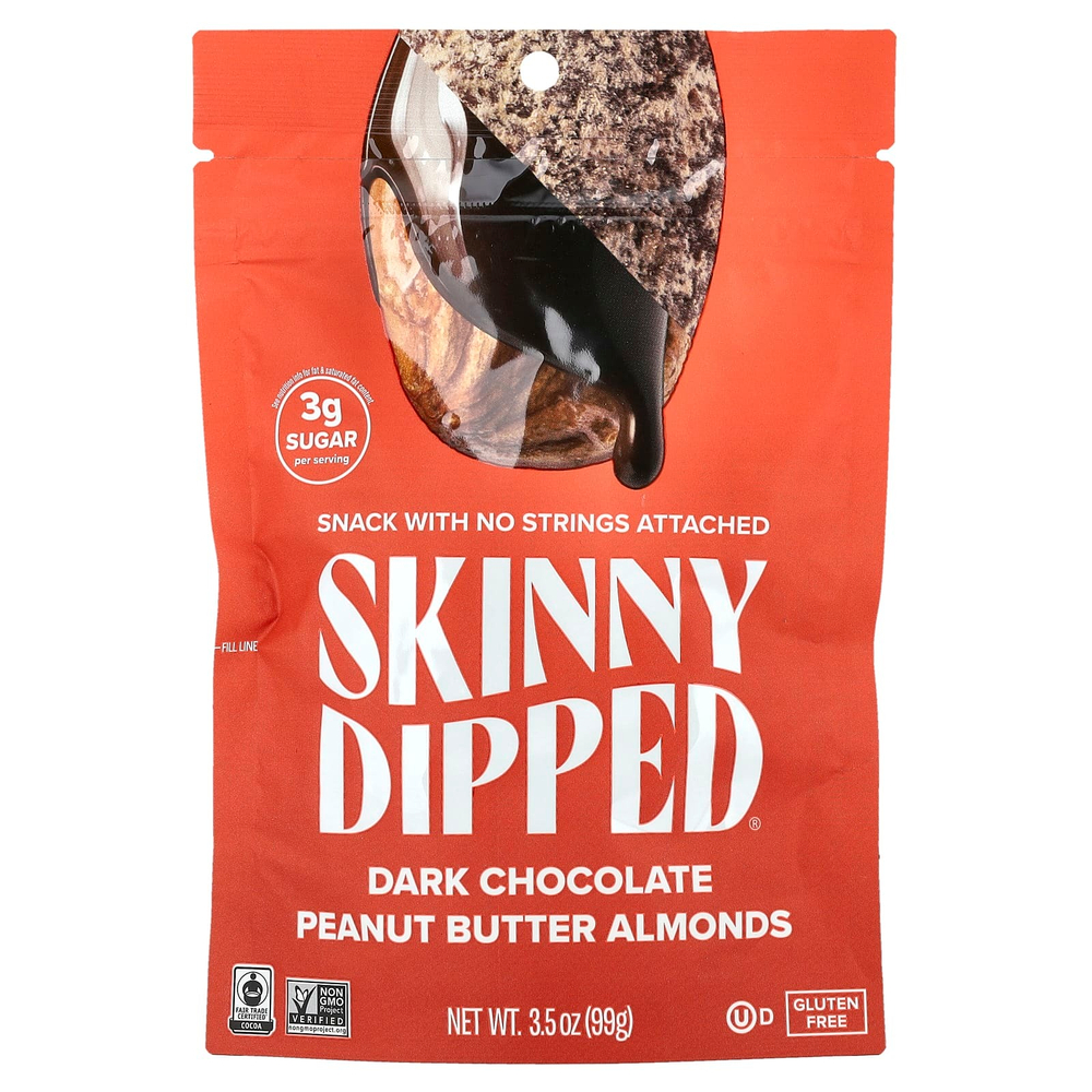 SkinnyDipped, Темный шоколад с арахисовой пастой и миндалем, 99 г (3,5 унции)