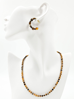 Серьги женские из камня тигровый глаз