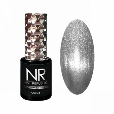 NR Гель лак Кошачий глаз CAT-65 5D, Серебристый, 10мл